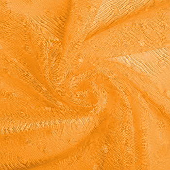 Фатин горошек мягкий шир.160см  100% полиэстер арт.TBY-1908-01 цв.оранжевый диаметр горошин 0,1см рул.91,4м