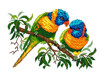 Рисунок на канве МАТРЕНИН ПОСАД арт.28х37 - 0494 Волнистые попугайчики