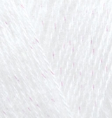 Пряжа для вязания Ализе Angora Gold Simli (5% металлик, 20% шерсть, 75% акрил) 5х100г/500м цв.055 белый