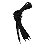 Шнурки плоские 6-8мм турецкое плетение дл.100см цв. черный (25 компл)