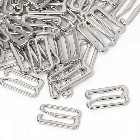 Крючок для бюстгальтера 15мм металл TBY-915 цв.никель, уп.100шт