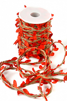 Шнур декор. 30/01-20 шнур с красными листьями (25м)