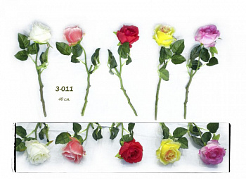 Цветы искусственные арт.FAF.3-011.а Роза ткань 40см