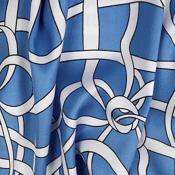 Ткань шелк Армани креп 90 г/м² 97% полиэстер, 3% лайкра шир.148 см арт.T.0549.2 цв.02 голубой рул.25м