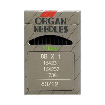 Иглы для промышленных швейных машин ORGAN арт.DBx1 № 80 для прямострочных  уп.10 игл