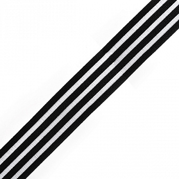 Резинка бельевая декоративная с прозрачными вставками Нейлон 030мм F322 черный  уп.25м