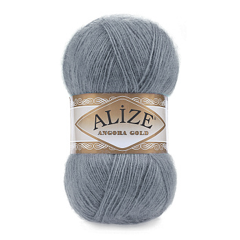 Пряжа для вязания Ализе Angora Gold (20% шерсть, 80% акрил) 5х100г/550м цв.087 средне-серый