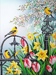 Набор для вышивания бисером ПАУТИНКА арт.Б-1296 Цветы весны 28х38 см
