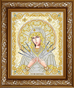 Рисунок на ткани бисером БЛАГОВЕСТ арт.ЖС-4012 Пресвятая Богородица Семистрельная в жемчуге