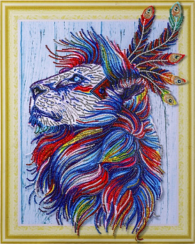 Набор Колор Кит картина алмазная с фигурными стразами арт.КК.FKU016 Алмазный лев 40х50