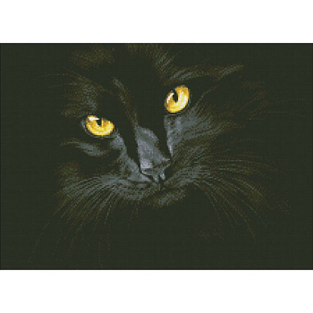 Набор Паутинка для изготовления картины со стразами арт.М301 Черная кошка 38х52см