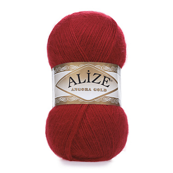 Пряжа для вязания Ализе Angora Gold (20% шерсть, 80% акрил) 5х100г/550м цв.106 красный