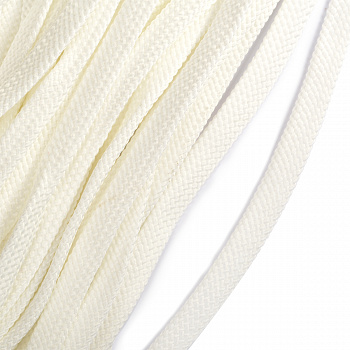 Шнур плоский полиэфир 10 мм турецкое плетение цв.белый уп.25 м