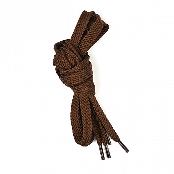 Шнурки плоские 6-8мм турецкое плетение дл.120см цв. коричневый (25 компл)