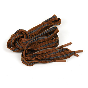 Шнурки TBY декоративные плоские 15мм 130см арт.SLF054 цв.коричневый уп.10шт