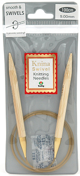 1000900 Tulip Спицы круговые для вязания Knina Swivel  9мм / 100см, натуральный бамбук