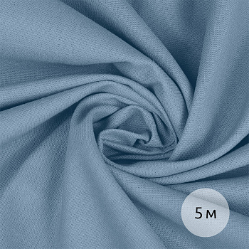 Ткань льняная 200 г/м² лен 25%, хб 25%, вискоза 25%, пэ 25% шир.140 см арт.TBY.Li.1009.76 цв.76 серо-голубой уп.5м