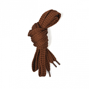 Шнурки плоские 14-16мм турецкое плетение дл.120см цв. коричневый (10 компл)
