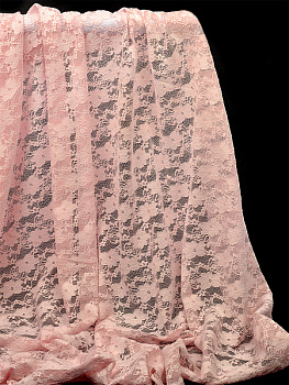 Кружевная ткань стрейч в нарезке арт.TBY.M903 шир.150см 100 г/м² цв.132 св.розовый уп.2,7м