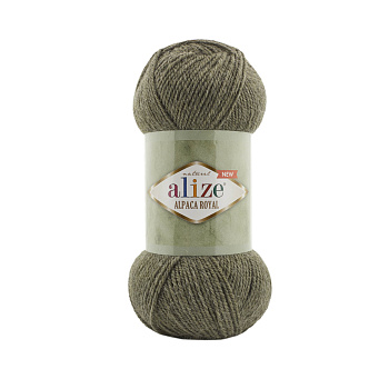 Пряжа для вязания Ализе Alpaca Royal New (55% акрил, 30% шерсть, 15% альпака) 5х100г/250м цв.577 зеленый меланж