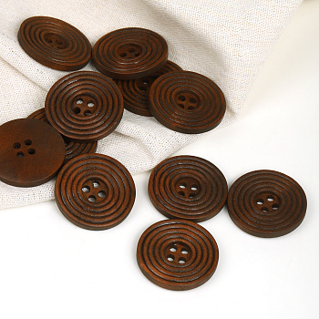Пуговицы деревянные TBY.R503 цв.коричневый 44L-28мм, 4 прокола, 50 шт
