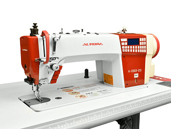 Прямострочная промышленная швейная машина с шагающей лапкой и увеличенным вылетом рукава Aurora A-0303-D3