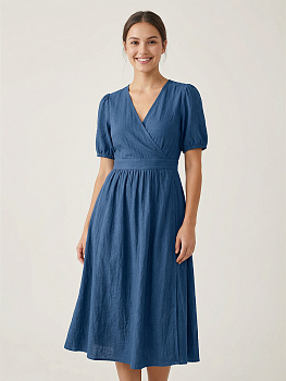 Ткань хлопок искусственный крэш 130г/м² 100%полиэстер 150 см арт.TBY.KR.28 28 пыльно-джинсовый 25 м