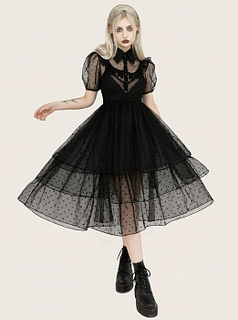 Сетка эластичная Мушка KRUZHEVO арт.TBY.00128 ш.160см цв.02 черный рул.188 м