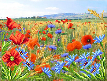 Рисунок на шелке МАТРЕНИН ПОСАД арт.28х34 - 4121 Полевые цветы