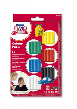 FIMO kids комплект материалов Базовый, состоящий из 6-ти блоков по 42г, арт.8032 01