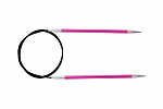 47211 Knit Pro Спицы круговые для вязания Zing 5мм/150см, алюминий, рубиновый