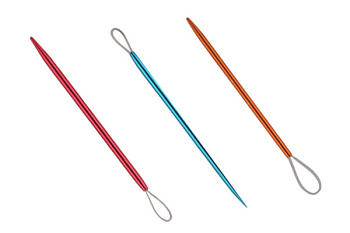 10944 Knit Pro Иглы для пряжи 2,25мм/2,75мм/3,25мм, алюминий, красный/оранжевый/голубой, 3шт в наборе