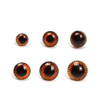 Набор глаз в органайзере винтовые пластик с лучиками коричневые d11-22мм 46шт №7