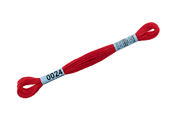 Нитки для вышивания Gamma мулине (0001-0206) 100% хлопок 24 x 8 м цв.0024 т.красный