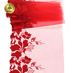 Кружево вышивка на сетке KRUZHEVO арт.TBY.T97 шир.225мм цв.красный, левая уп.4,5м(±5см)