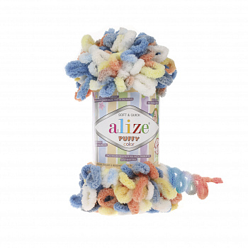 Пряжа для вязания Ализе Puffy color (100% микрополиэстер) 5х100г/9м цв.5866