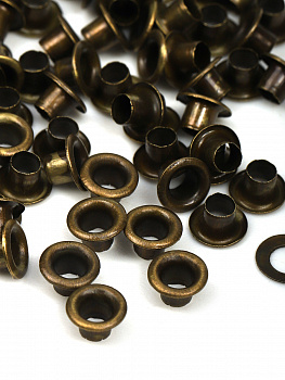 Люверсы сталь TBY.2552 №1,7 (Ø 3мм, h 3,7мм) цв. антик уп. 1000шт