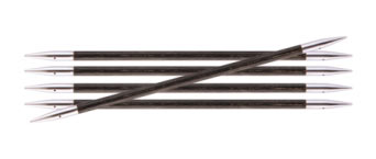 29038 Knit Pro Спицы чулочные для вязания Royale 4,5мм /20см, ламинированная береза, серый оникс, 5шт