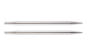 10428 Knit Pro Спицы съемные для вязания Nova Metal 6мм для длины тросика 20см, никелированная латунь, серебристый, 2шт