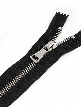 Молния Mzip мет. №5 никель шлиф.звено, 18см н/р цв.F322 черный уп.50шт