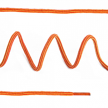 Шнурки круглые 3мм вощеные дл.100см цв. тимберленд змейка желто-красный (25 компл)