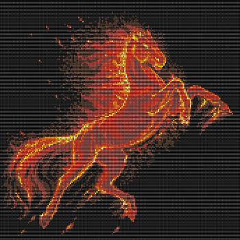 Набор Паутинка для изготовления картины со стразами арт.М375 Огненный конь 40х40 см