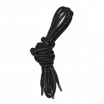 Шнурки круглые 3мм с наполнителем металлизированые дл.120см цв. черный (10 компл)