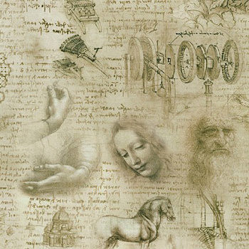 Ткань для пэчворка PEPPY Leonardo Da Vinci 122 г/м² 100% хлопок цв.SRKD-20097-199 уп.50х55 см
