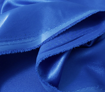 Ткань атлас стрейч 95 г/м² 97% полиэстер, 3% спандекс шир.150 см арт.Р.11315.14 цв.14 синий уп.25м (±5м)