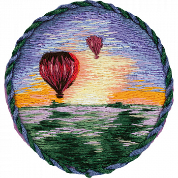 Набор для вышивания PANNA Живая картина арт. JK-2185 Брошь. Воздушные шары 5,5х5,5 см