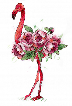 Набор для вышивания ЖАР-ПТИЦА арт.В-254 Фламинго 15х9 см