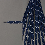 Шнурки плоские 10мм турецкое плетение дл.100см цв. сине-белый точки (25 компл)