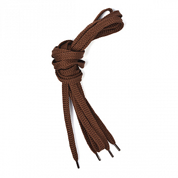 Шнурки плоские 6-8мм турецкое плетение дл.120см цв. коричневый (50 компл)