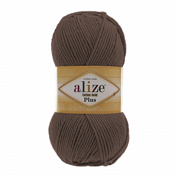 Пряжа для вязания Ализе Cotton gold plus (55% хлопок, 45% акрил) 5х100г/200м цв.493 коричневый